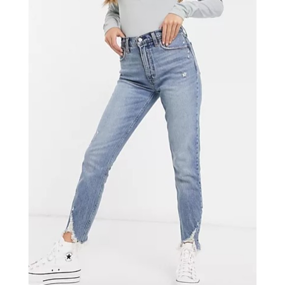 Abercrombie & Fitch Denim - Abercrombie & Fitch the skinny high rise chewed hem jeans